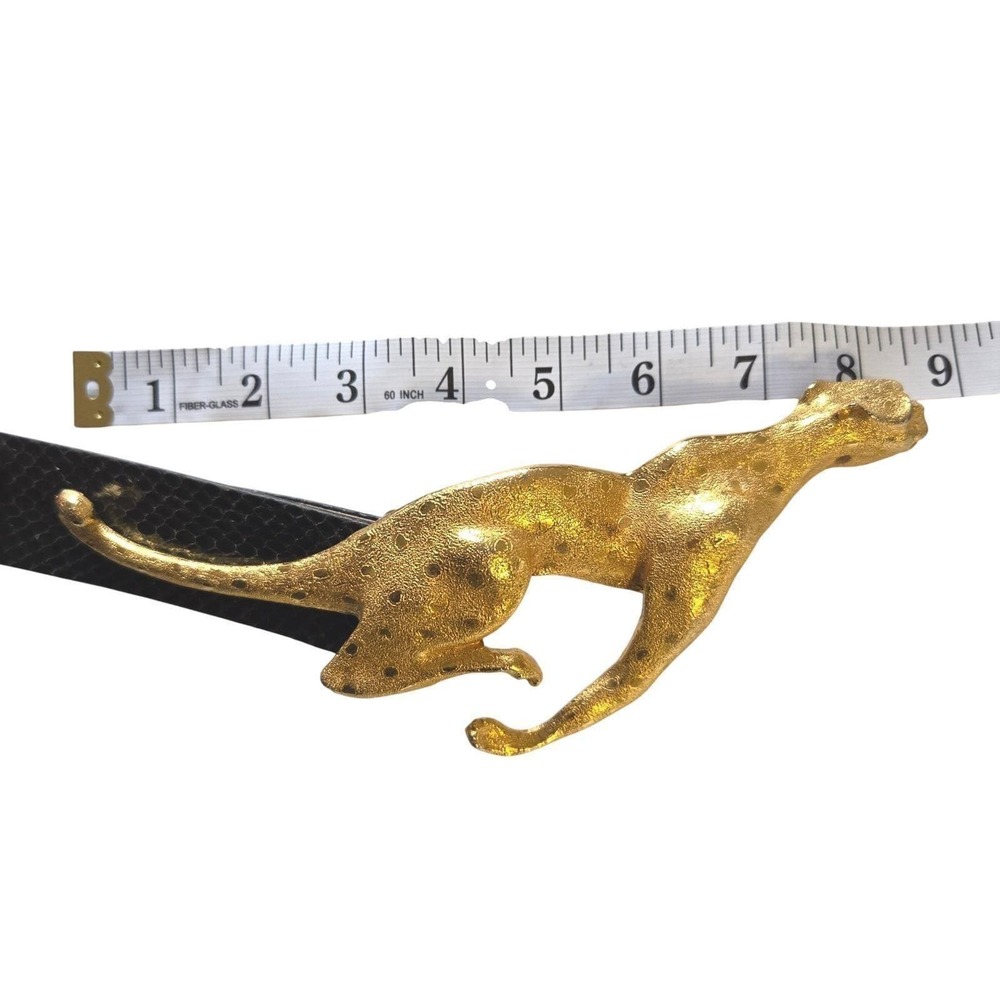 Christopher Ross 1992 Gold Plated Cheetah Belt Buckle Thumbprint Signed VTG Rare